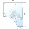 Vitre de porte droite pour tracteurs John Deere