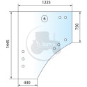 Vitre de porte droite teintée vert pour tracteurs John Deere