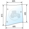 Vitre de coin droite teintée gris pour tracteurs Massey-Ferguson