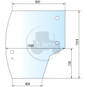 Vitre de porte gauche teintée vert pour tracteurs Massey-Ferguson