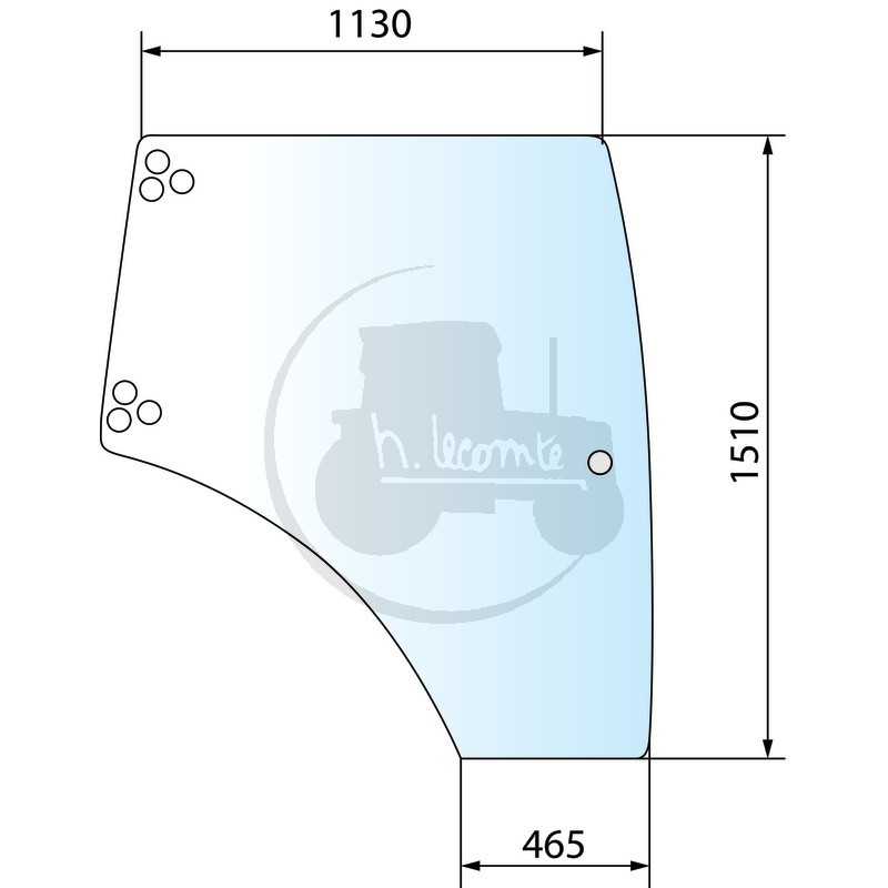 Vitre de porte droite pour tracteurs Massey-Ferguson Valtra-Valmet