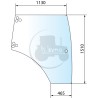 Vitre de porte droite pour tracteurs Massey-Ferguson Valtra-Valmet