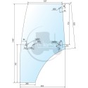 Vitre de porte gauche teintée pour tracteurs Massey-Ferguson