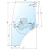 Vitre de porte gauche teintée pour tracteurs Massey-Ferguson