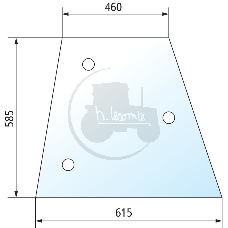Vitre latérale claire pour tracteurs Massey-Ferguson