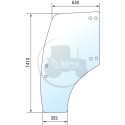 Vitre de porte gauche teintée pour tracteurs New Holland
