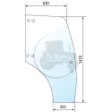 Vitre de porte droite teintée pour tracteurs New Holland