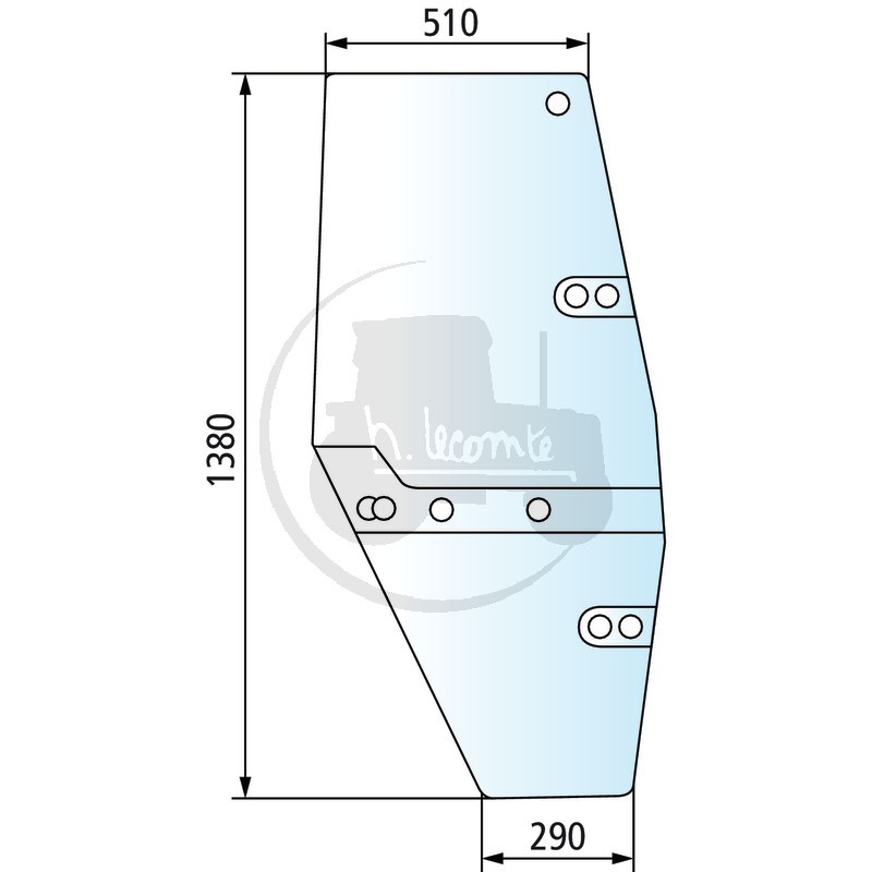 Vitre de porte droite teintée pour tracteurs Steyr
