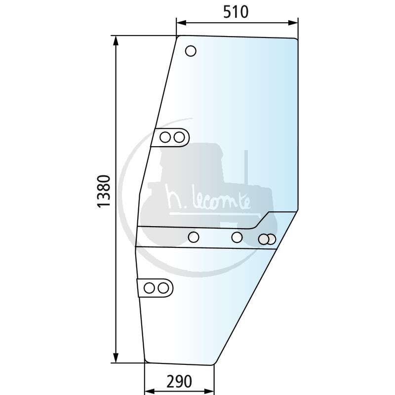 Vitre de porte gauche teintée pour tracteurs Steyr