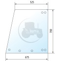 Vitre de porte supérieure claire pour tracteurs Fendt