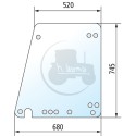 Vitre de porte supérieure claire pour tracteurs Fendt