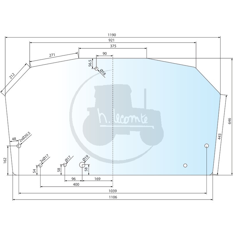 Vitre arrière transparente pour tracteurs Fendt