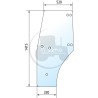 Vitre de porte gauche pour tracteurs Fendt