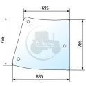 Vitre de coin droite teintée vert pour tracteurs John Deere
