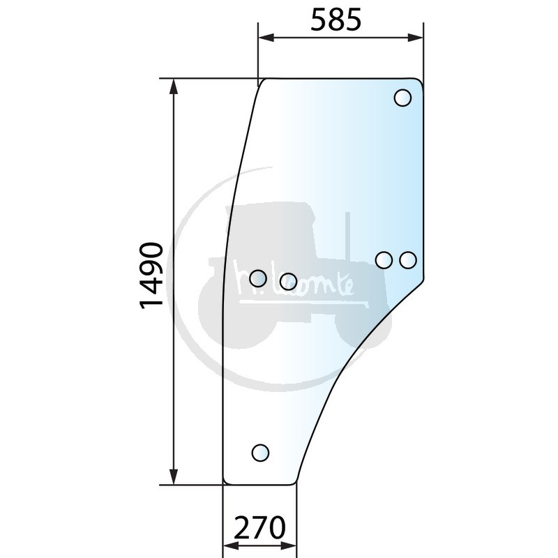 Vitre de porte gauche pour tracteurs John Deere