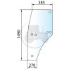 Vitre de porte gauche pour tracteurs John Deere
