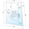 Vitre de coin arrière gauche teintée vert pour tracteurs Massey-Ferguson
