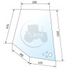Vitre de porte supérieure gauche pour tracteurs Valtra-Valmet