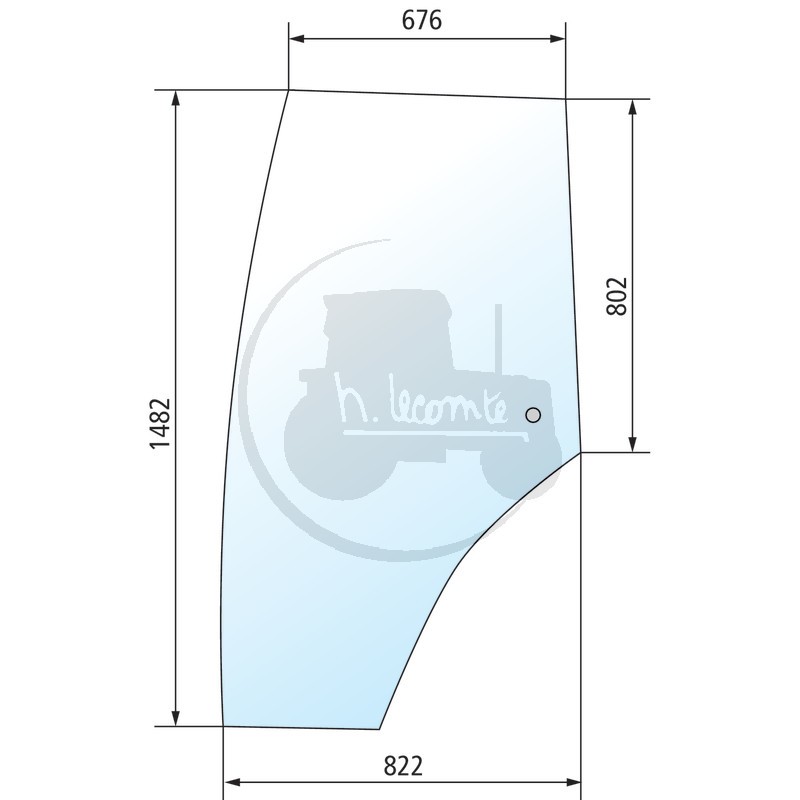 Vitre de porte droite claire pour tracteurs Zetor