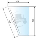 Vitre de porte inférieure droite claire pour tracteurs Case IH, David Brown, Deutz-Fahr, Ford, John Deere