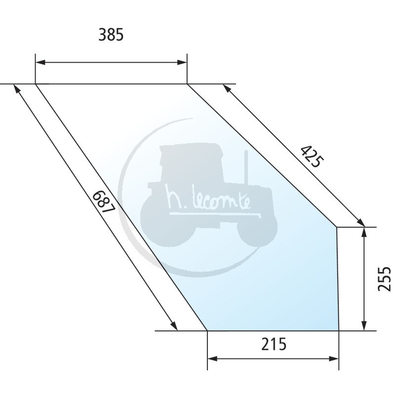 Vitre de porte inférieure gauche/droite claire pour tracteurs Lamborghini, Same