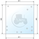 Vitre arrière teintée vert pour tracteurs Renault et Claas