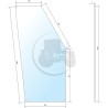 Vitre de porte cabine TX/TZ teintée vert pour tracteurs Renault et Claas