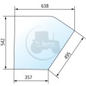 Vitre de porte inférieure gauche/droite claire pour tracteurs Zetor