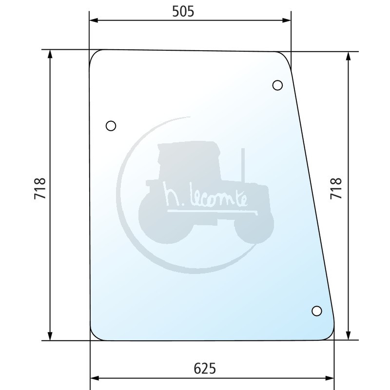 Vitre latérale claire pour tracteurs John Deere