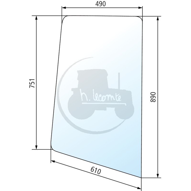Haut de porte RLT751/781/851 teinté vert pour tracteurs Renault et Claas