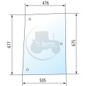 Vitre latérale teintée pour tracteurs Steyr