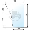 Vitre de porte inférieure gauche/droite claire pour tracteurs Deutz-Fahr