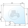Vitre de porte supérieure gauche/droite claire pour tracteurs Renault - Claas Vitre de porte supérieure gauche/droite claire pour tracteurs Renault - Claas