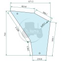 Vitre de porte inférieure teintée pour tracteurs Fiat Someca