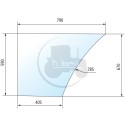 Vitre de porte inférieure droite teintée vert pour tracteurs Fiat Someca, Ford, New Holland