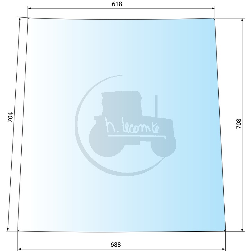 Vitre de porte supérieure gauche teintée vert pour tracteurs John Deere (non compatible série 50)