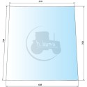Vitre de porte supérieure gauche teintée vert pour tracteurs John Deere (non compatible série 50)