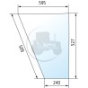 Vitre de porte inférieure claire pour tracteurs Fendt