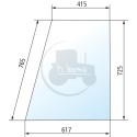 Vitre de porte supérieure claire pour tracteurs Fendt