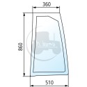 Vitre latérale gauche teintée pour tracteurs Case IH et New Holland