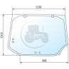 Vitre arrière teintée vert pour tracteurs Case IH et New Holland