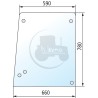 Vitre de porte supérieure gauche/droite claire pour tracteurs Case IH