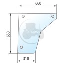 Vitre de porte inférieure gauche/droite claire pour tracteurs Case IH