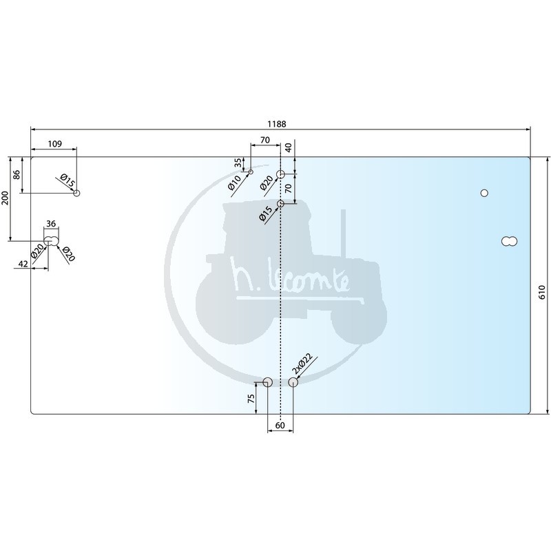 Vitre arrière pour tracteurs Case IH Steyr
