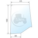 Vitre de porte teintée gauche pour tracteurs Case IH