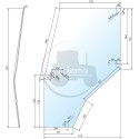 Vitre de porte gauche transparente série 3200-4200 pour tracteurs Case IH