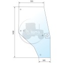 Vitre de porte droite claire pour tracteurs Case IH