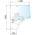 Vitre de porte gauche pour tracteurs John Deere