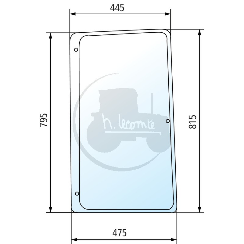Vitre latérale droite pour tracteurs John Deere