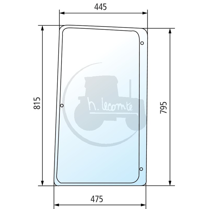 Vitre latérale gauche pour tracteurs John Deere